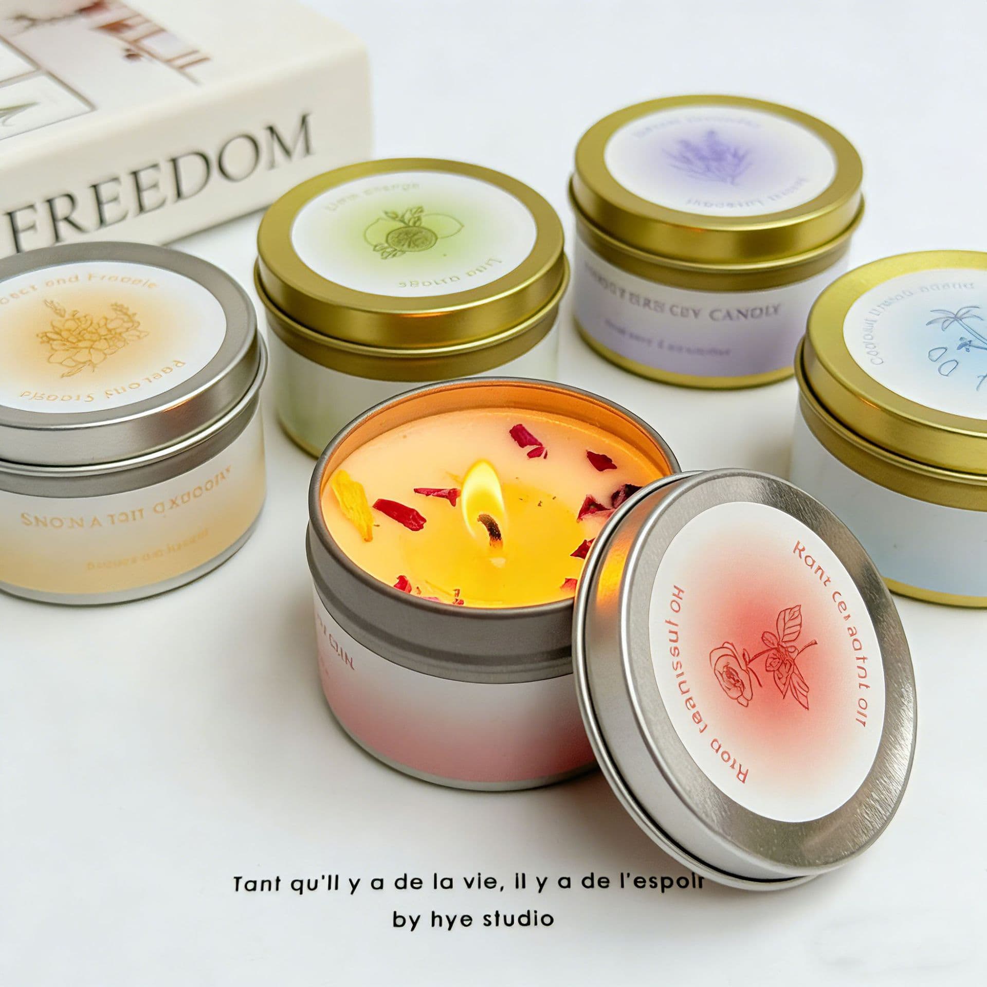 Soy Wax Dried Flower Scented Candle Wedding Favor Birthday Gift Floral Aromatherapy Candle Cross-Border Edition