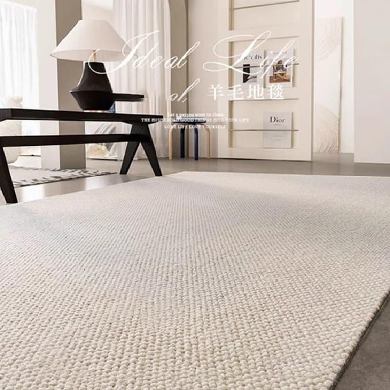New Zealand wool carpet living room plain minimalist Japanese style wabi-sabi style coffee table solid color stain-resistant bedroom floor mat fully covered