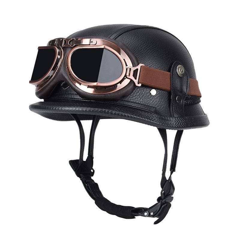 Pedal German Steel Helmet Cruise Retro Half Helmet Harley Men Motorcycle Helmet Skull Cap Soldier Steel Helmet Leather Helmet