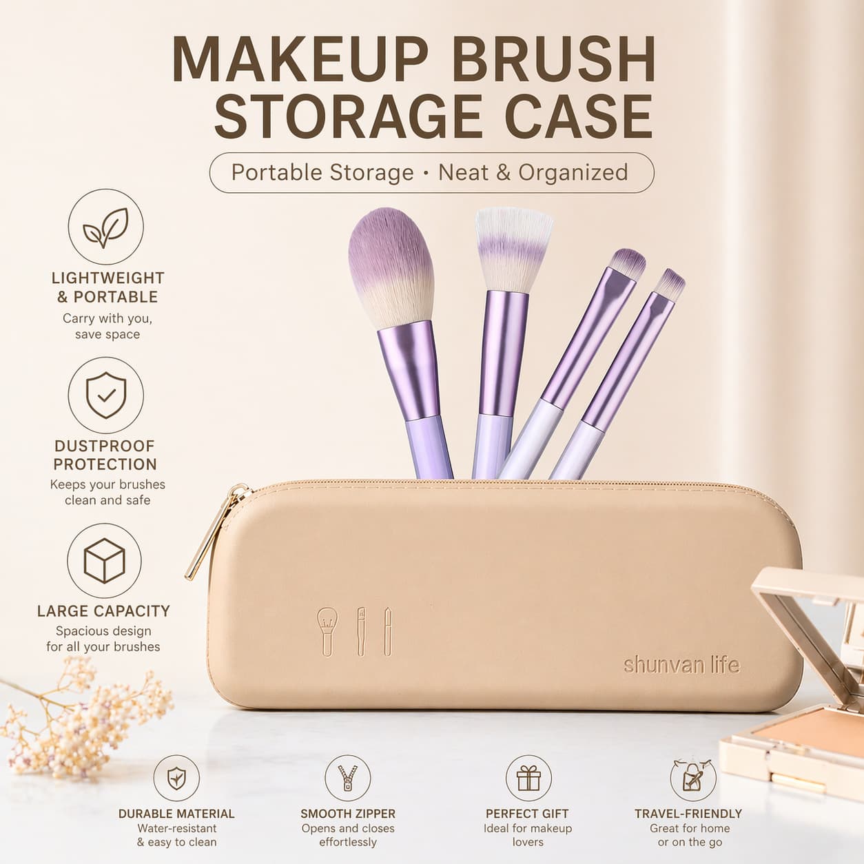 Cross-border silicone makeup brush bag multi-functional large-capacity eye shadow makeup brush bag portable travel storage bag