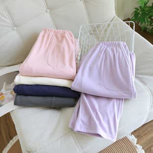 Thin Fleece De Velvet Sleep Pants for Women, Autumn Winter Double-Sided Brushed Warm Loungewear Pants, Men's Wearable Out Home Pants