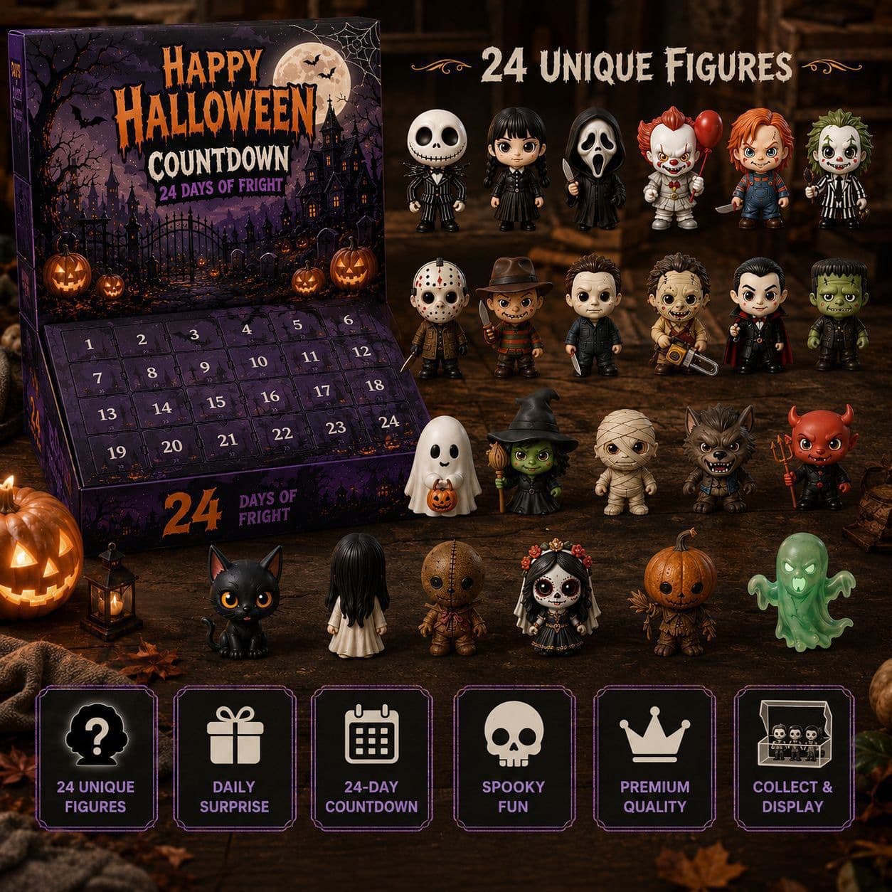 New Halloween Blind Box Zombie Figurine 2026 - 24-Day Halloween Blind Box - 3D Character Figurine