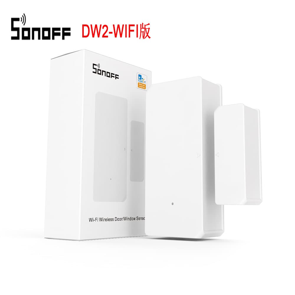 SONOFF DW2 WiFi Smart Door Magnetic Door and Window Sensor, Easy Micro-Link App Remote Control Scene Linkage