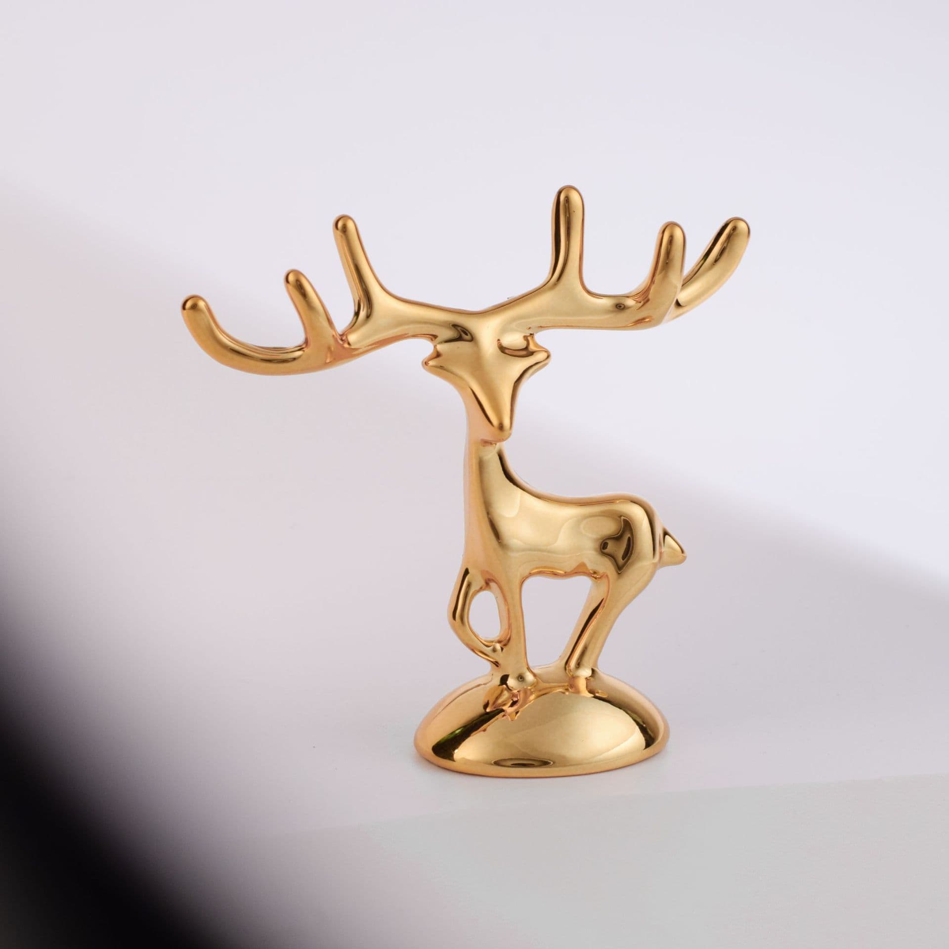 Factory Wholesale【Electroplated Plastic Deer】Fruit Plate Cover, Pot Lid Handle, Storage Rack, Cake Stand, Decorative Accessories