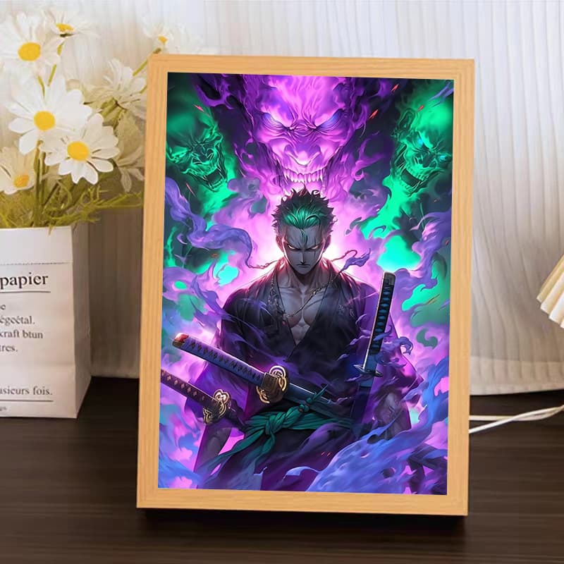 One piece cartoon light painting decoration bedroom bedside TV cabinet couple gift creative luminous painting