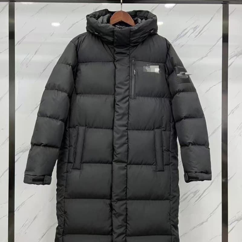 Long Down Jacket The North Face High Version Knee-Length Hooded White Duck Down Coat Winter Warm Windproof Cold-Proof Men and Women