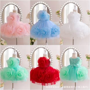 Baby flower dress, baby girl's day dress, party dress