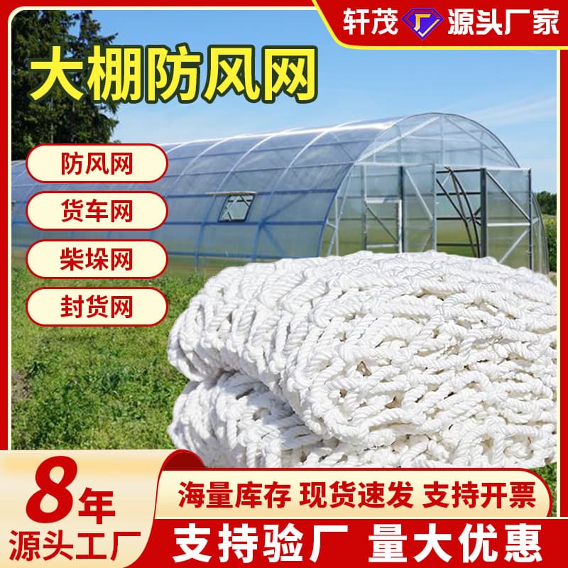 Greenhouse windproof net for crop protection, press film net, large mesh agricultural outdoor