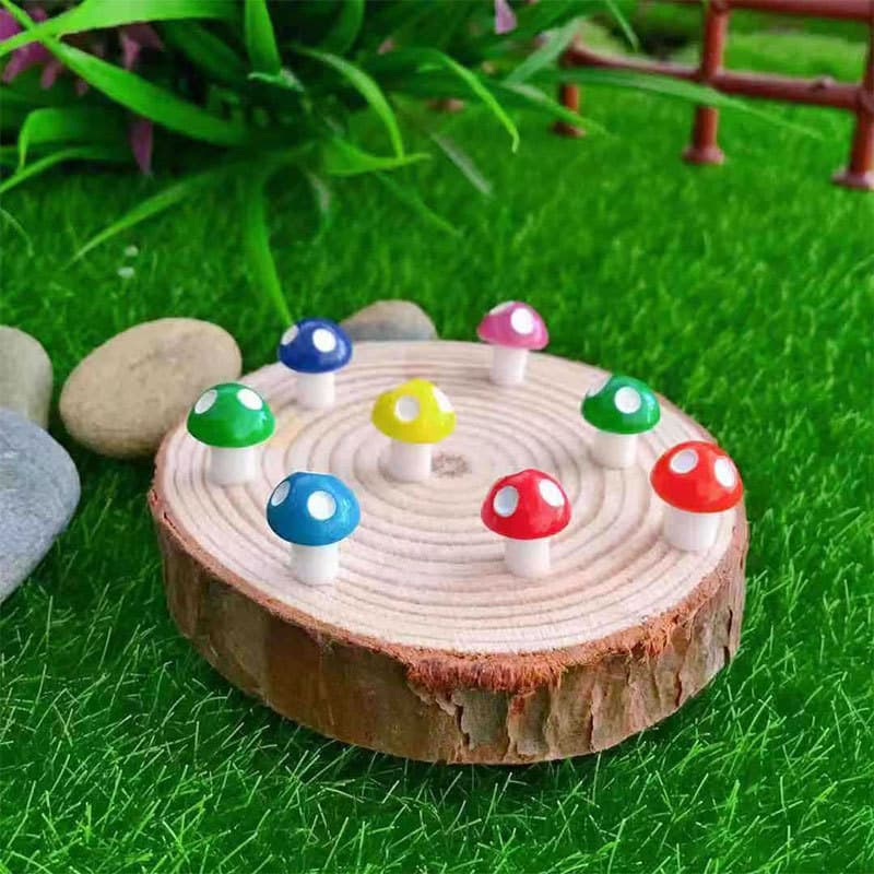 Moss Micro Landscape Ornament Small Three-Point Simulation Small Mushrooms Creative DIY Decoration Resin Crafts Wholesale