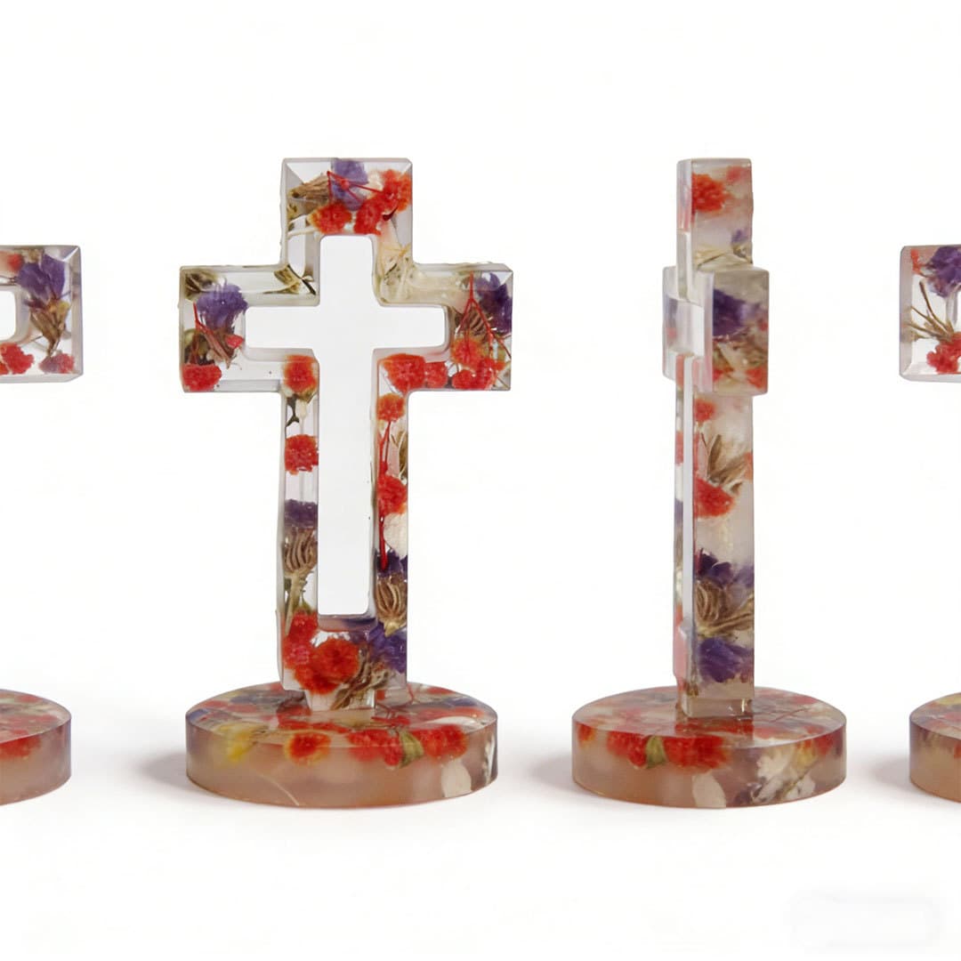 Cross Ornament Handmade Mold, Universal Cross Candle Holder Decor Silicone Mold, Mirror Cross Resin Mold