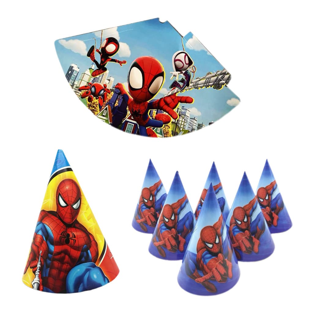 Cross-border Spider-Man Little Spider Series Themed Cartoon Birthday Party Disposable Paper Hat Party Decoration Birthday Hat