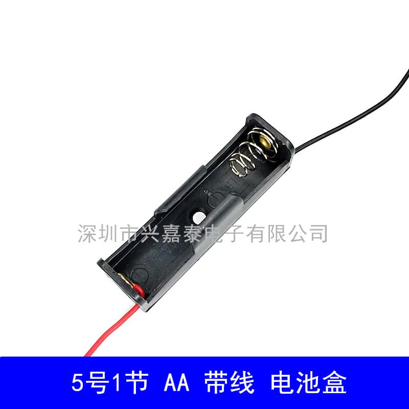 1-Slot AA Battery Holder, Single AA 1.5V Battery Case with Wires, 1-Cell AA Battery Compartment