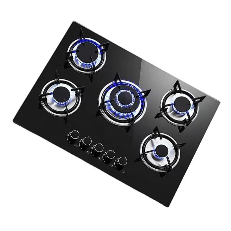 Cross-border Multi-burner Gas Stove 5-Burner Glass Built-in Gas Cooktop LPG Natural Gas Stove