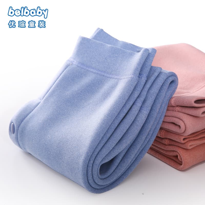 Children's Thermal Pants with Fleece Lining, Student Thickened School Uniform Essential, Girls' Cotton Pants, Boys' Fleece Trousers