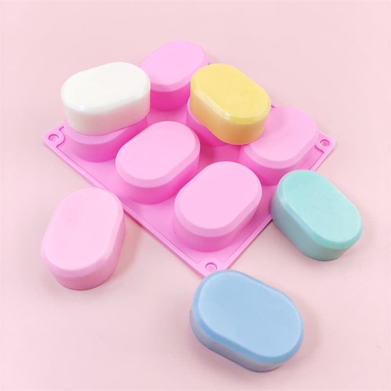 6 small oval silicone molds DIY handmade essential oil soap aromatherapy plaster mold cake dessert baking abrasives