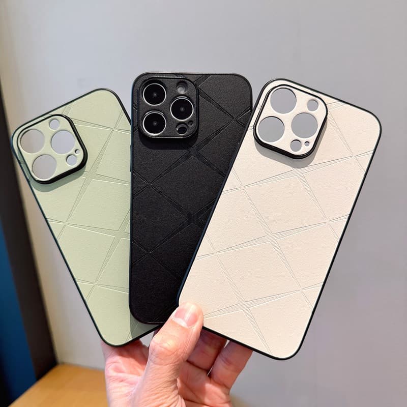Starry Grain Leather Case for iPhone 16 Pro Max, iPhone 15 Protective Cover, New 14 Full-Wrap Embossed Leather