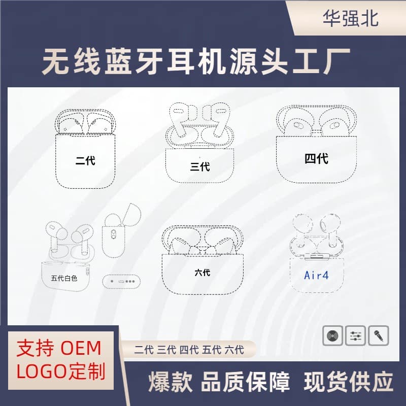 Huaqiangbei Gen 2 3 4 5 Noise Cancelling ANC2 True Wireless 3 Air 4 J 5 6 7 Bluetooth Earbuds Compatible with Apple