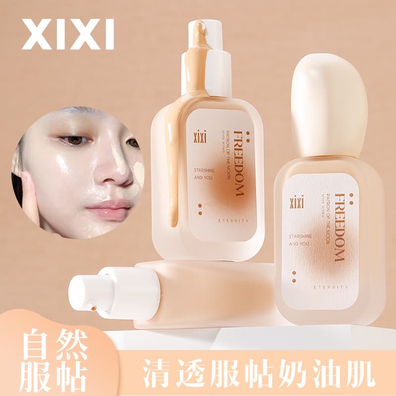 Xixi Foundation Liquid, Hydrating, Concealing, Long-Lasting, Lightweight, Soft Matte, Non-Transfer Base Makeup for Dry and Oily Skin, Authentic 30g