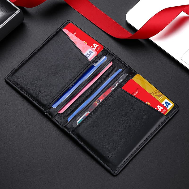 Oil-tanned Leather Multi-card RFID Wallet Bank Card Holder Document Set Genuine Leather Card Case Multi-position