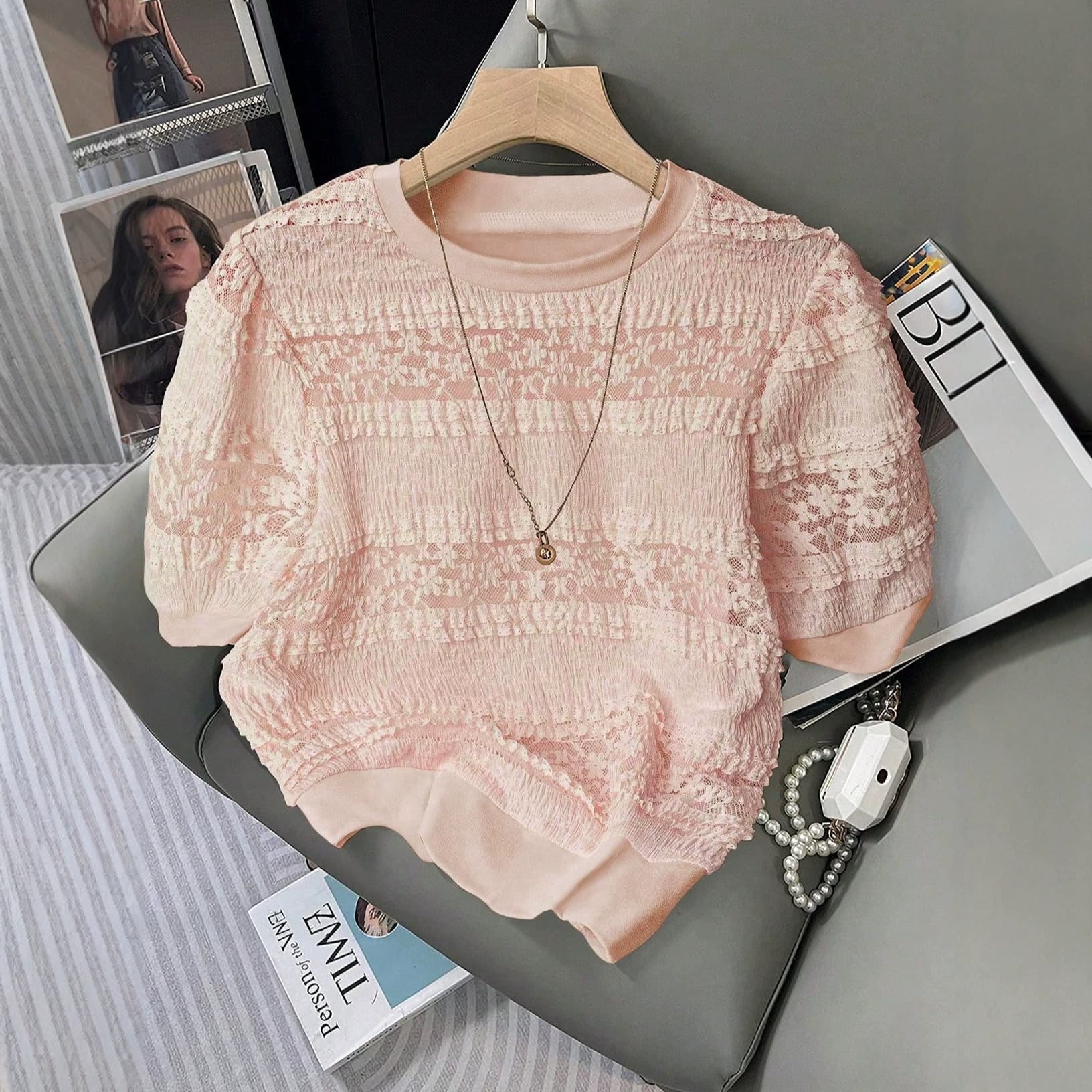 2026 European and American cross-border round neck long sleeve dress with floral print, plus size women's clothing