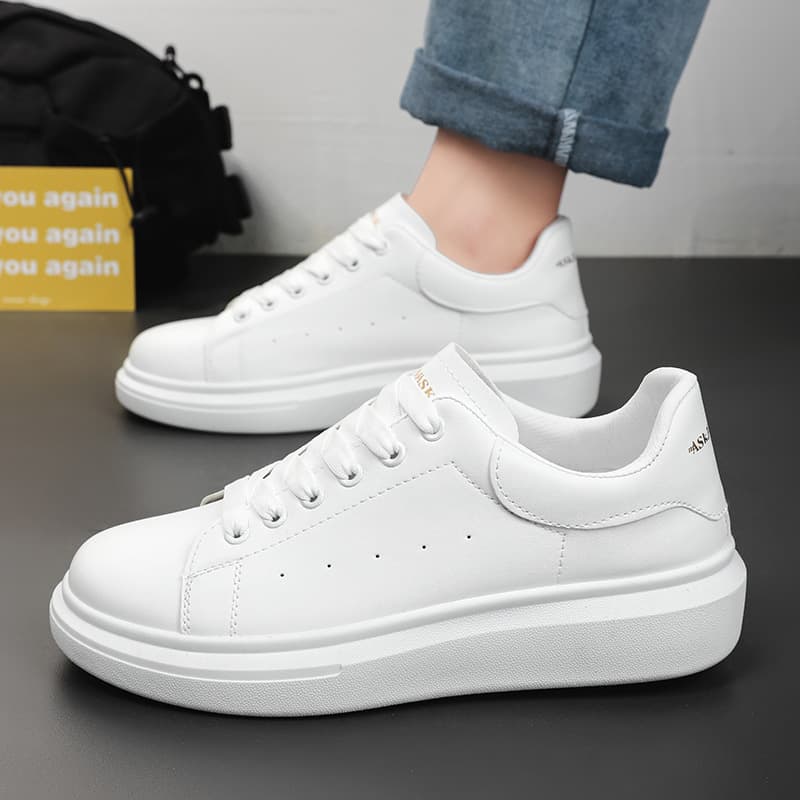 Men's Summer New Breathable White Shoes, Youthful Fashion Versatile Thick Sole Sports Casual Sneakers