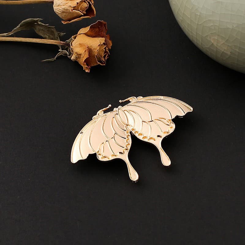 Mother-of-Pearl DIY Imitation Kingfisher Feather Moth Brooch, Hair Clip, Hairpin with Fired Blue Base, New Style Moth Clothing Accessories