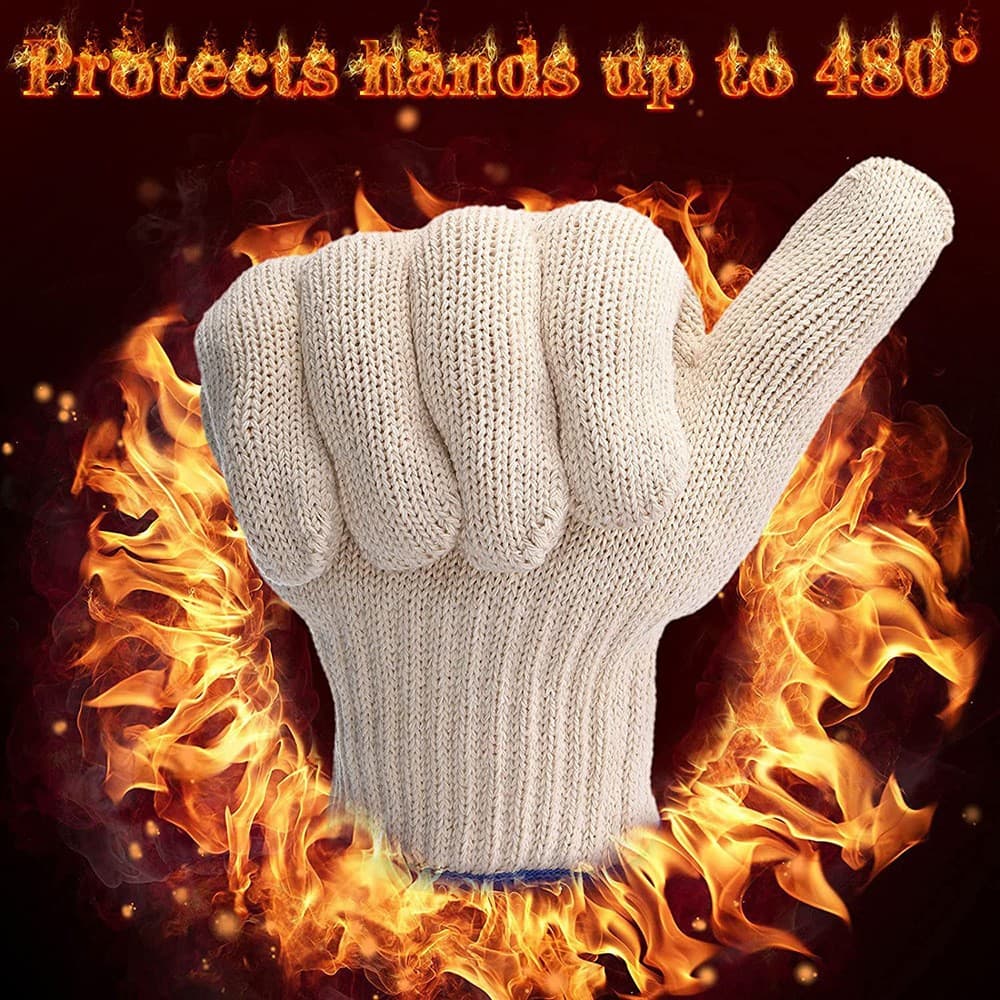 Manufacturer In-Stock Cotton High-Temperature Gloves for Kitchen, Microwave, BBQ, Oven, 250°C Heat Insulation Gloves