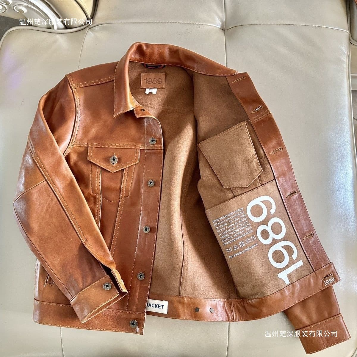 Cool Untreated Leather Jacket Export American Western Cowboy Unlined Retro Workwear Biker Jacket Brown