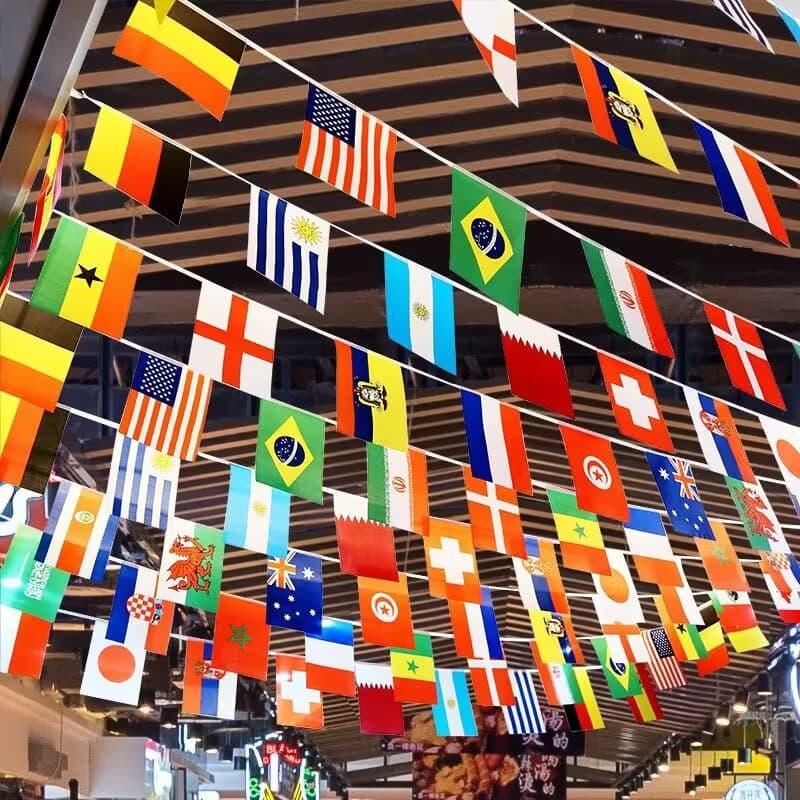 Flags hanging from all over the world, foreign flags hanging, atmosphere decoration, bars, sports betting, billiards, shopping malls, outdoor flags, flags hanging