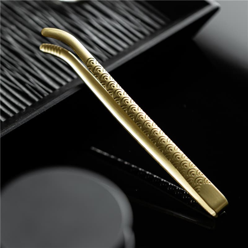 Brass Tea Tongs Tea Tweezer Anti-slip Cup Tongs Gongfu Tea Set Accessories Integrated Tea Cup Tongs Brewing Tool Tea Tongs