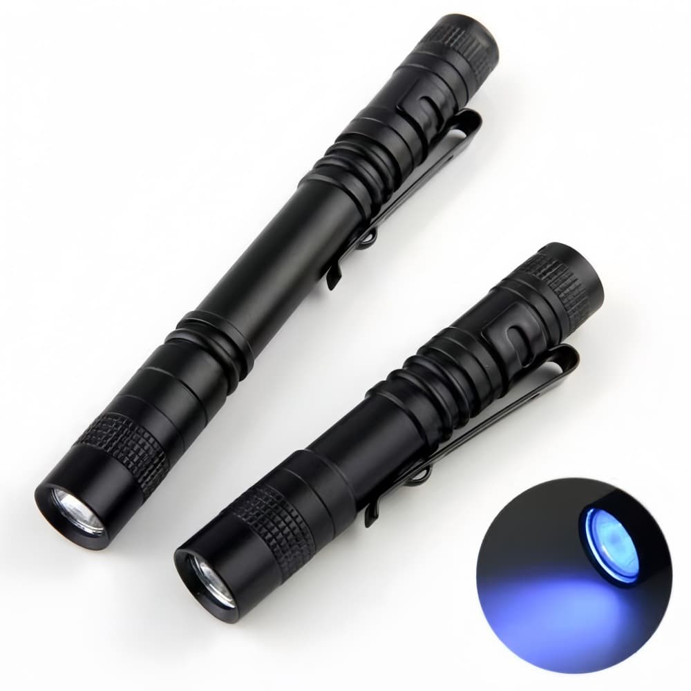 Aluminum Alloy Pen Light 7 AAA Battery UV 395nm Tactical Strong Light Long Range Mini LED Flashlight