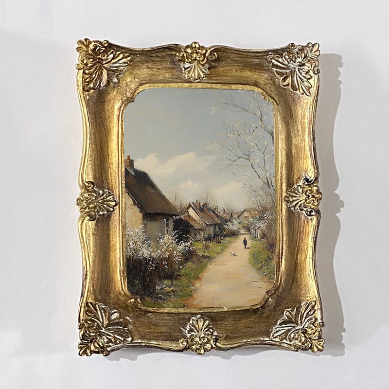 European Vintage Bow Photo Frame, Wall-Mountable Bedroom Vanity Mirror, 6-inch 7-inch Frame, Home Decor