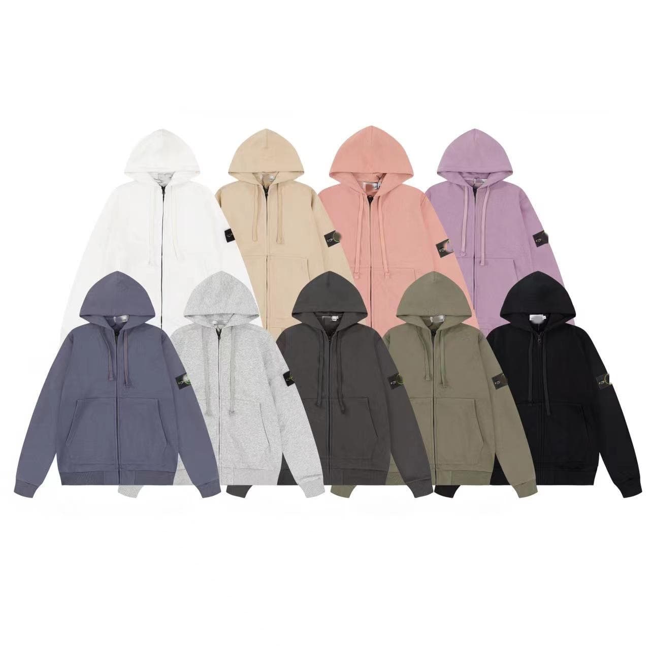 Top STONE Fleecewear Hoodies Classic Zip-Up Hoodie for Men and Women Cross-Border E-Commerce