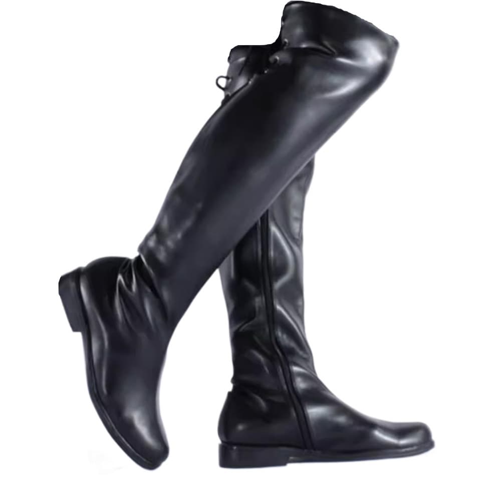 European and American Patent Leather High-Top Thick-Soled Men's Pole Dance Punk Over-the-Knee High Heel Boots, Extra-Long Thigh Boots, Performance Shoes