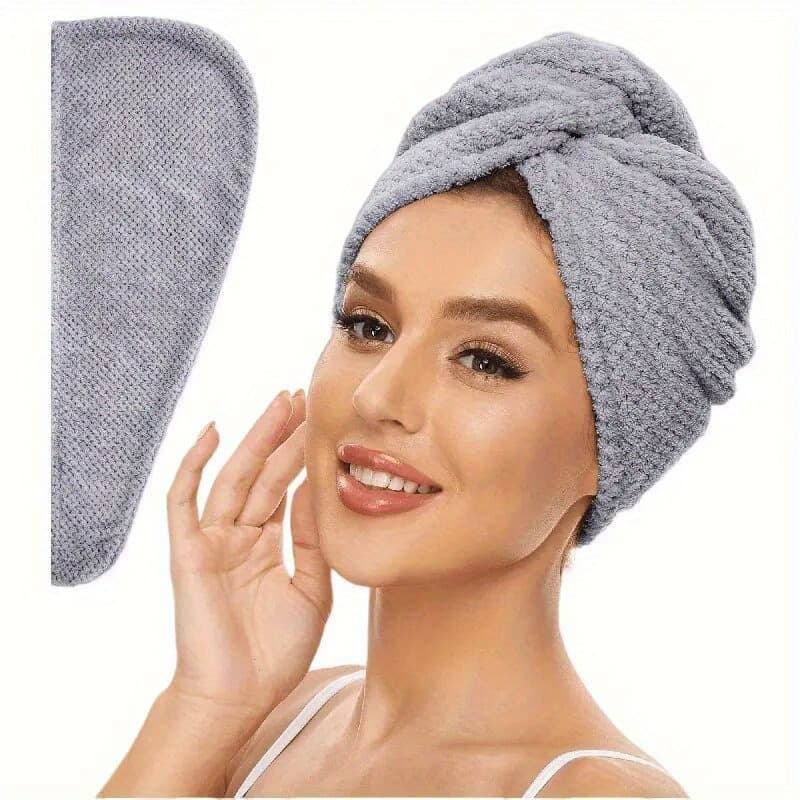 New Coral Velvet Quick-Dry Hair Towel Turban, High-Density Jacquard, Absorbent Bath Cap, Breathable