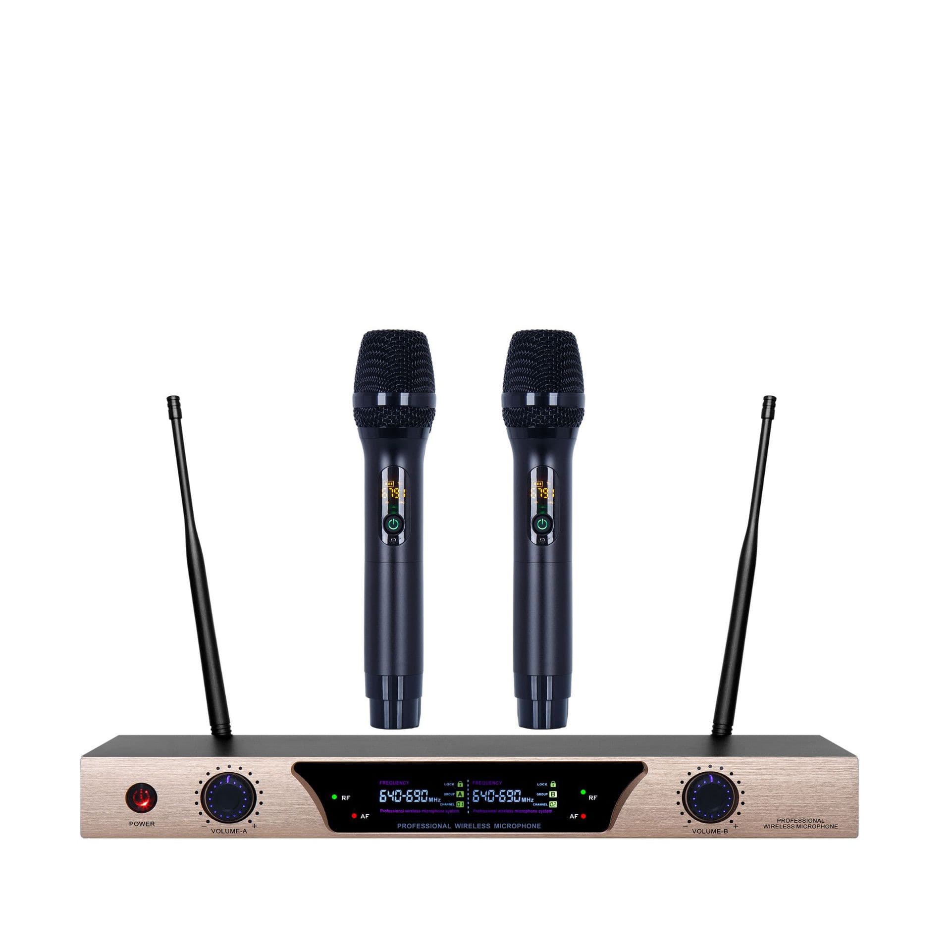 Wireless Microphone UHF Frequency Modulation Infrared Sync One-to-Two Handheld Microphone for Outdoor Stage Live Streaming