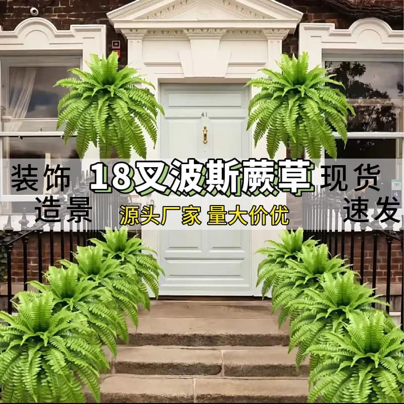Simulated fern 18-fork Persian grass Persian fern plant wall decoration bunch of fern grass artificial plastic grass green plants