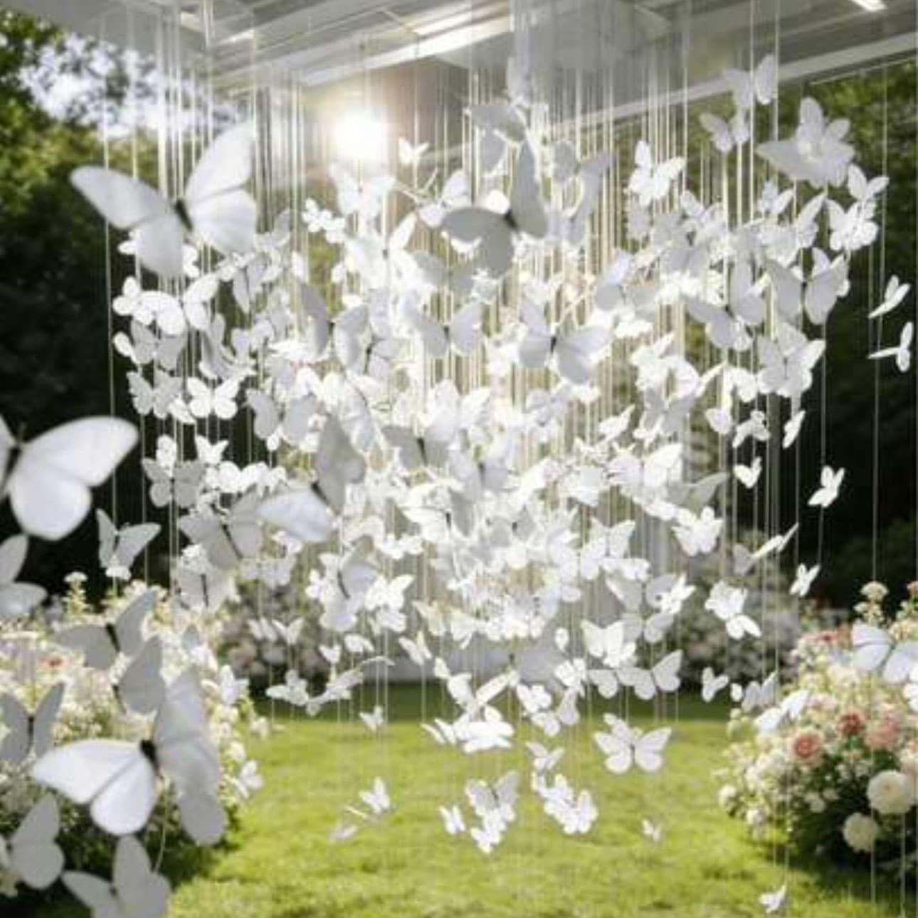 Cross-border White Simulated Butterfly Solid Color Butterfly Wedding Background Bridal Photography Prop Home Window 3D Decoration