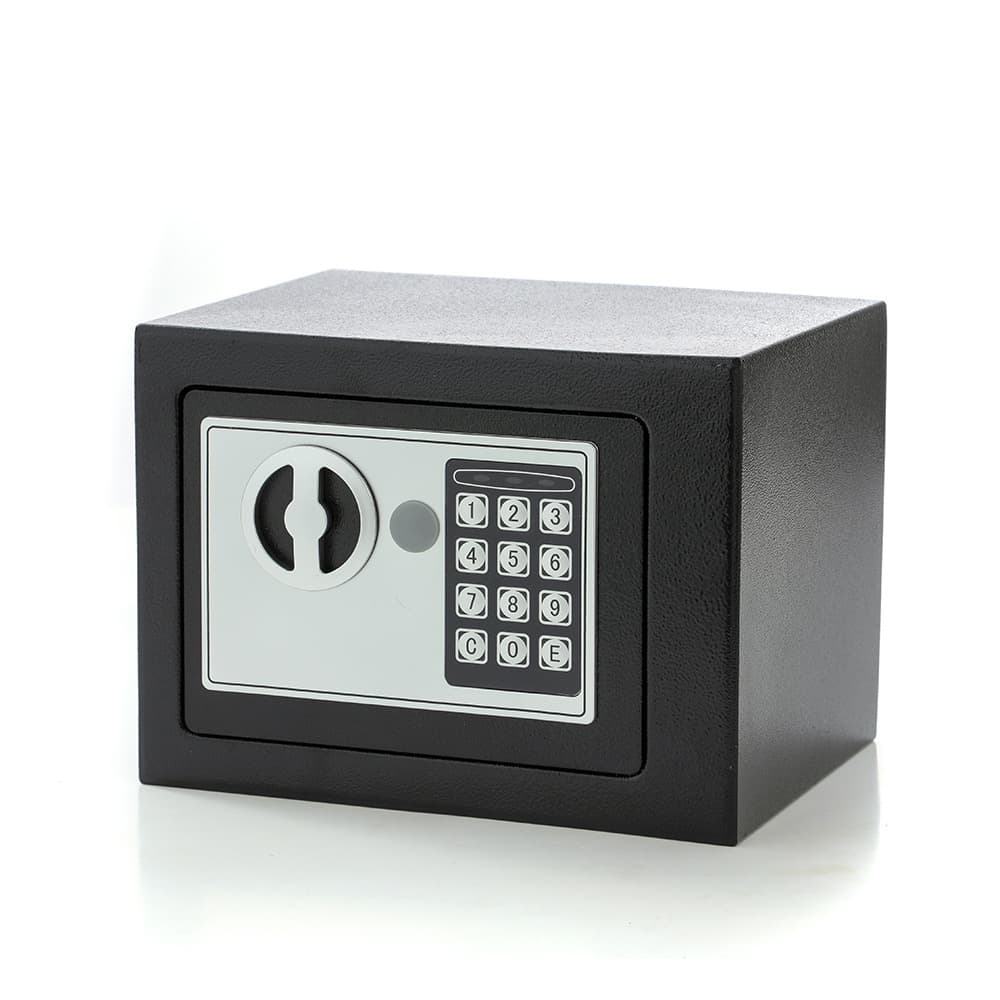17e Small Safe Deposit Box with Knob Password, Child Home Mini Safe, Customizable with Silk Screen and Coin Slot Option