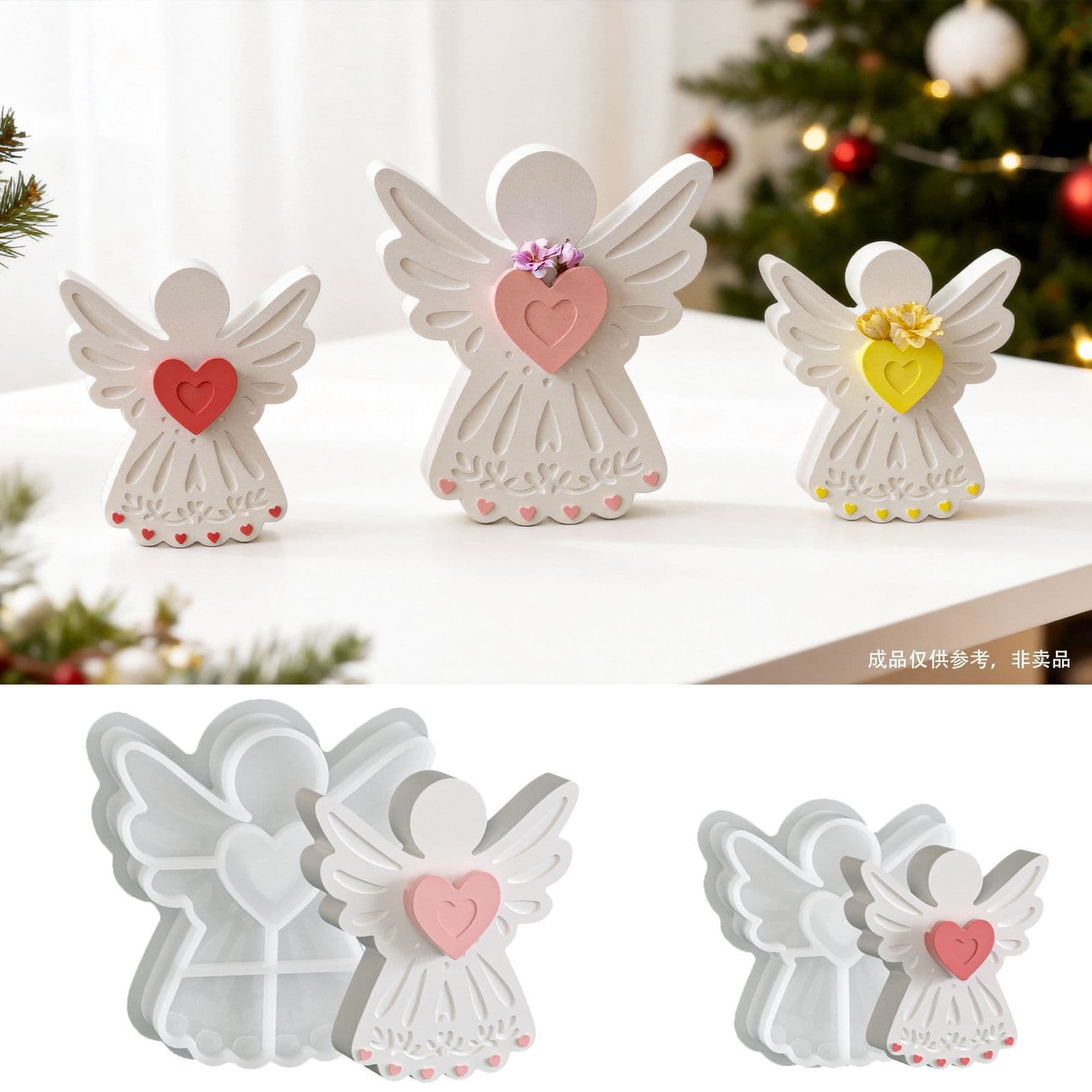 Yumeiren Cross-Border Hot Selling Decoration Silicone Mold DIY Size Adjustable Flower Arrangement Love Angel Candle Plaster Mold