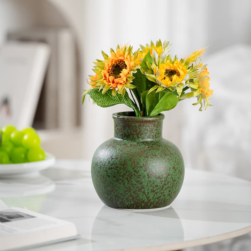 Cross-border rustic ceramic vase, wabi-sabi style vintage minimalist decor, suitable for homestay living room hydroponic arrangement
