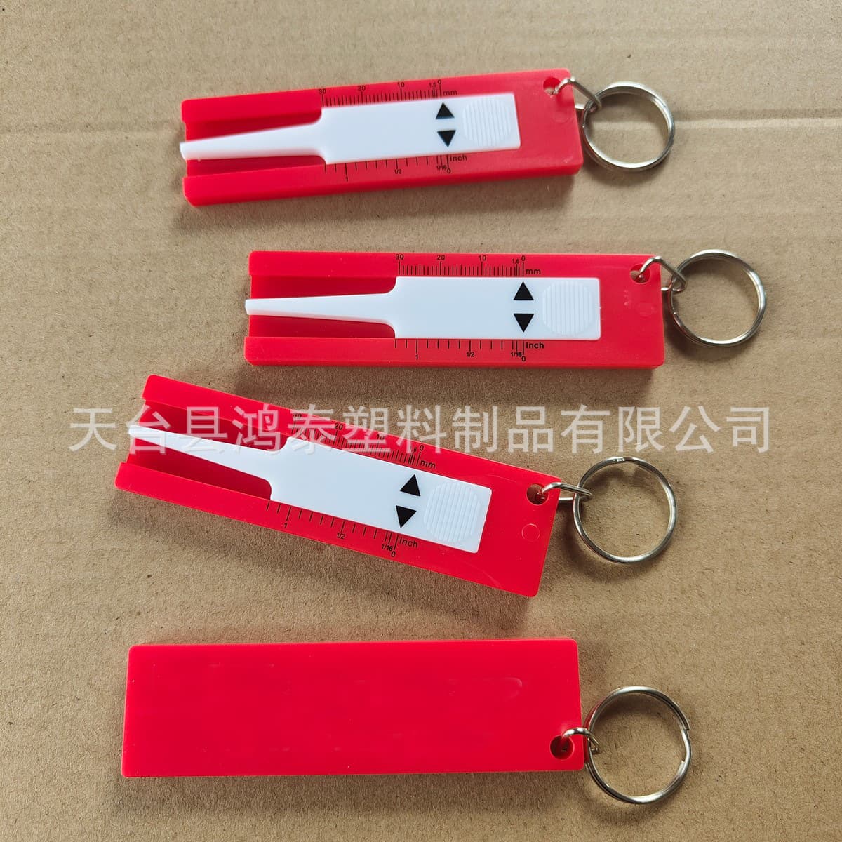 Logo Printed Keychain Rectangular Tire Depth Gauge Automotive Safety Tire Tread Wear Gauge Tire Tread Gauge