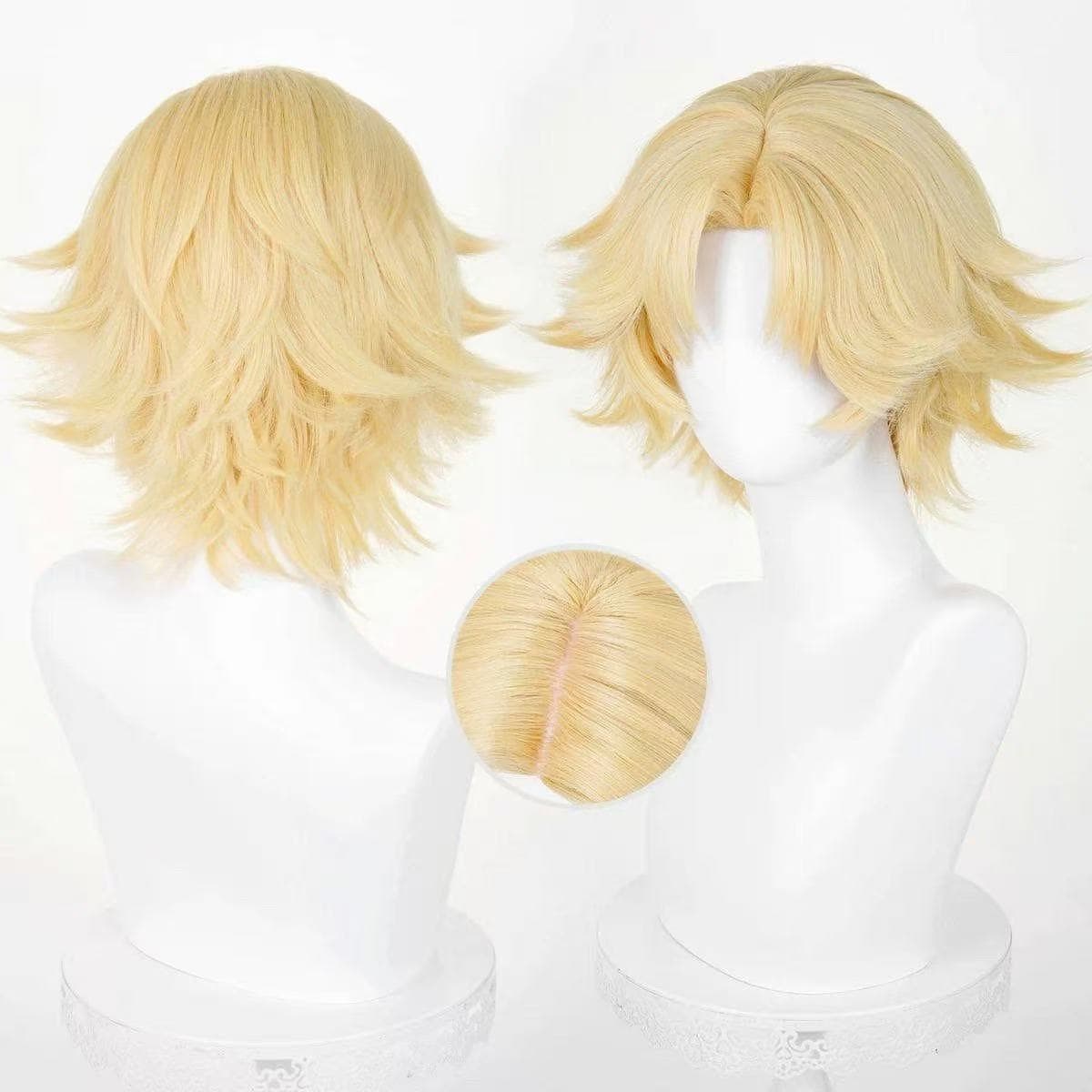 Identity V Prospector Cosplay Wig, Realistic Scalp Top Cosplay, Anime Blonde Universal Full Wig