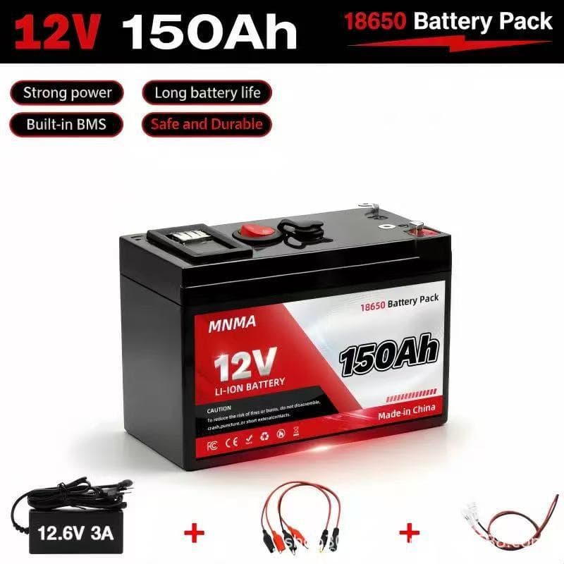 12V150Ah lithium iron phosphate battery pack | Built-in BMS | 5000+ cycles | Suitable for RV camping
