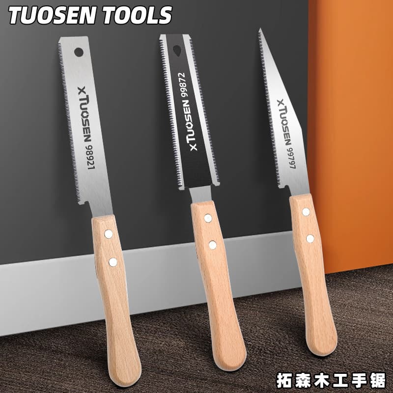 Tuosen Double-Sided Hand Saw, Small Household Hand-Pull Pointed Saw, Woodworking Hand Saw, Fast Fine-Tooth Manual Saw