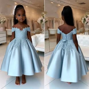 Cross-border European and American Export Source Girls Flower Girl Dress Floor-Length Birthday Piano Catwalk Performance Long Dress Drop Shipping