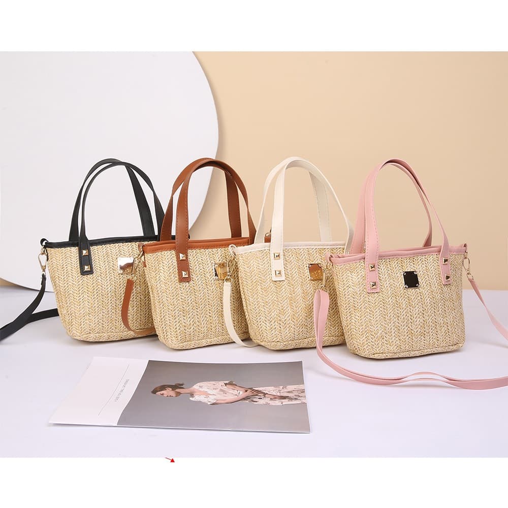 2026 Korean new style woven handbag vegetable basket casual women's shoulder crossbody bag ladybags cross-border wholesale