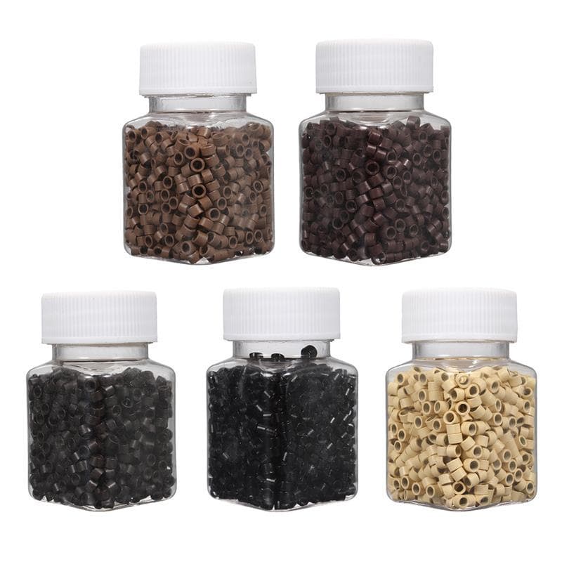 5030 Hair Extension Clips Silicone Hair Extension Rings Laser Gold Thread Hair Extension Clips Seamless Hair Extension Tools Bottle Pack
