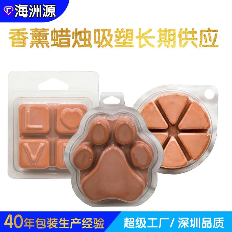 Spot Direct Sales 6-Cell Heart-Shaped Transparent Scented Candle Blister Packaging PET Plastic Wax Melt Molds