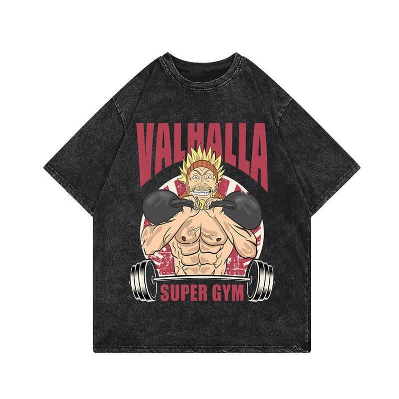 Ice and Sea War VINLAND SAGA Retro Personalized Washed Short-Sleeved T-Shirt Anime Summer Printed Loose Top